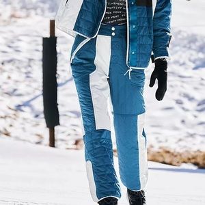 Free People Movement Landscape M & Lg Blue Patchwork Quilt Down Waterproof Ski